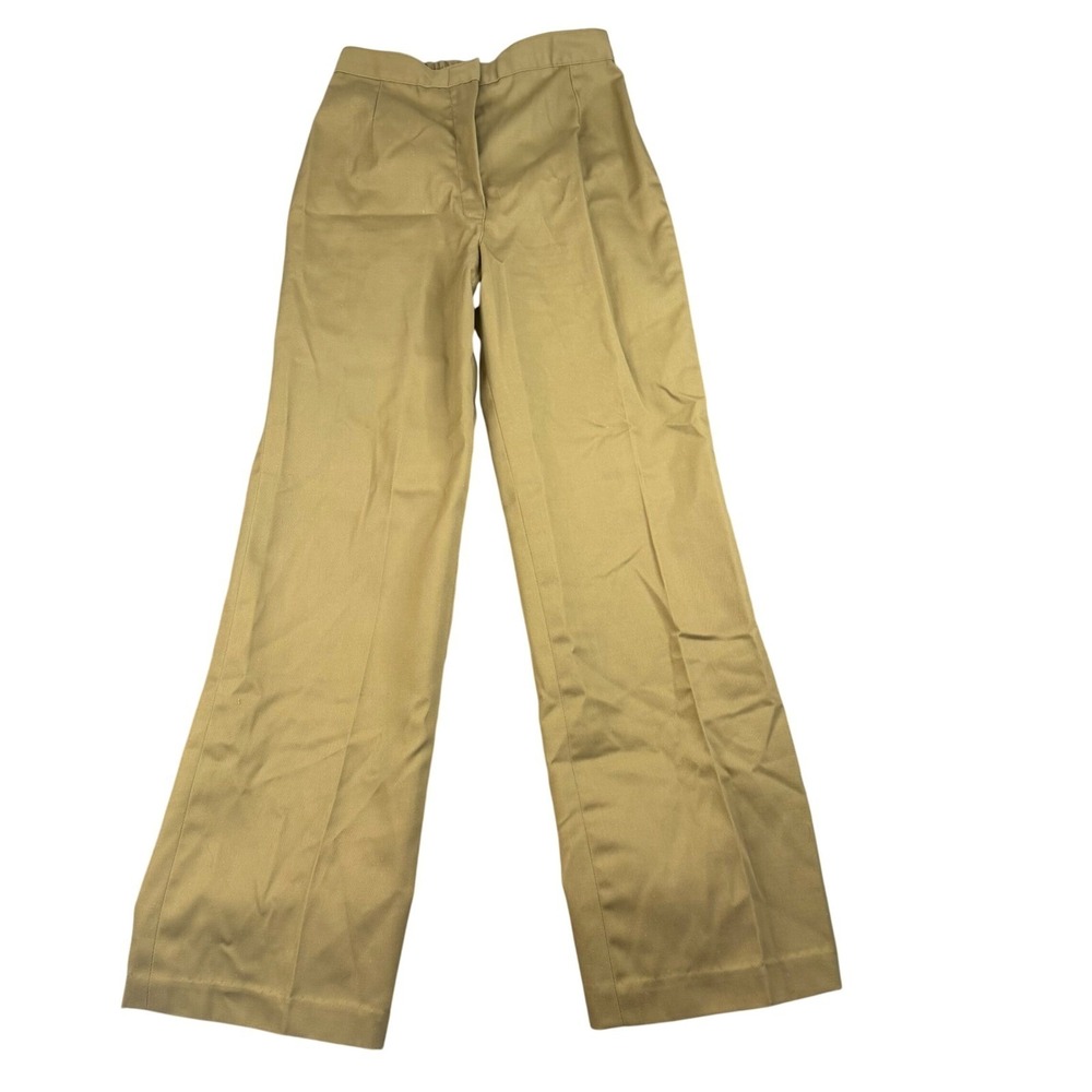 Vintage Wrangler High Waisted Khaki Pants Wide Leg Elastic Back Tan Size 9/10